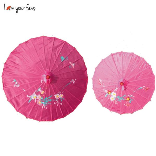 [I AM YOUR FANS ]Factory Price Japanese Style Umbrella Kids Size&adult Size   Flower Fabric Parasol Flower Fabric pink Umbrella