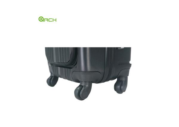 ABS Hard Sided Luggage with Front Pocket and Spinner Wheels