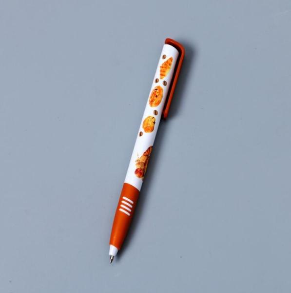heat transfer printing logo ball point pen grip plastic pen