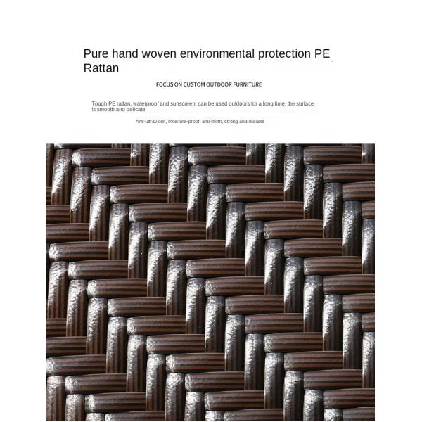 Minimalist New Nordic Courtyard Handmade PE Rattan Table and Chairs Sets