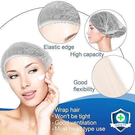 Bouffant Caps Disposable Shower Cap Custom Hotel Amenity Bath Spa Hair Cap Waterproof Disposable White Head Cap