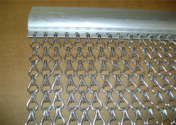 Colorful Home Anodized Chain Link Door Curtain Decorative Metal Mesh 12mm Hole