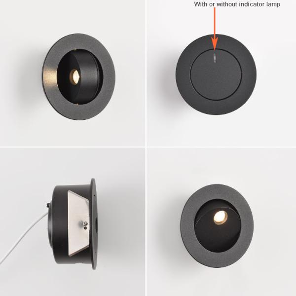 Modern adjustable 3W spot reading wall light headboard wall lights bed lamp hotel villa bedside wall lamps rotate lamp
