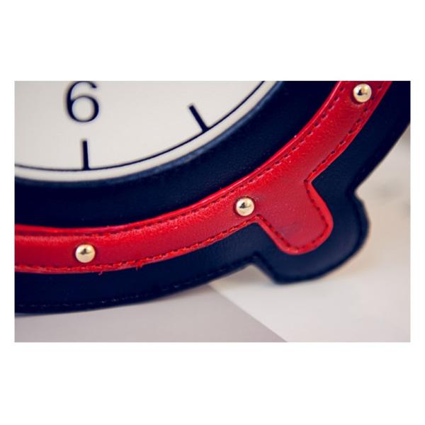 Cartoon cute alarm clock female PU leather messenger bag cute candy colored female