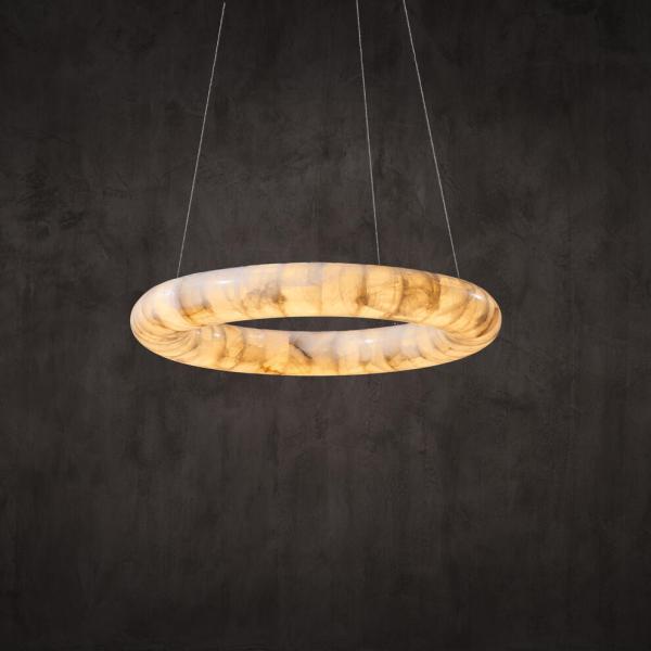 Frozen Curve Pendant Alabaster Marble Ceiling Chandelier For Sophisticated Indoor Decor