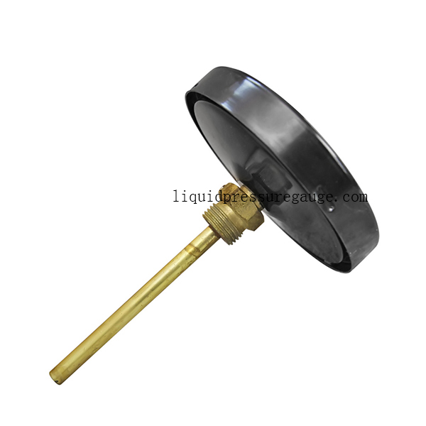 Bimetallic Stemmed 80MM 600C Helical Bimetallic Thermometer Glass Window