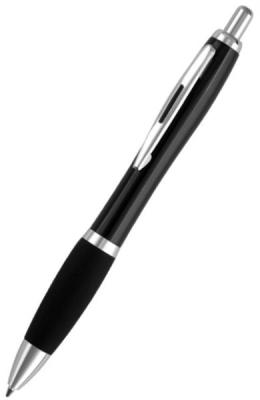 black plastic ball pen, black color advertising ball pen, black logo pen