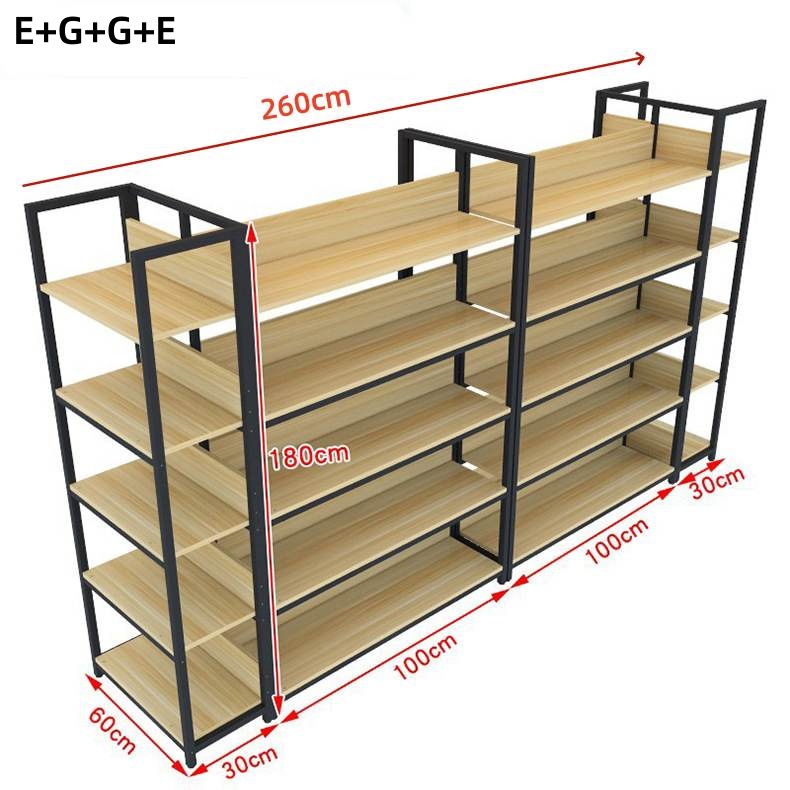 180CM Black 5-Tier Wood Shelving Durable Modern Standing Type for Retail Storage Racks & Freestanding Shop Displays
