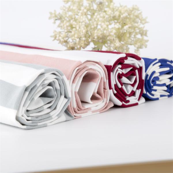 Healthy Smooth Skin-Friendly Good Elasticity Natural Striped Knit Fabric For Casual Wear