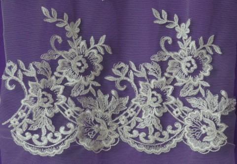 Ivory   Embroidery Lace Fabric for Wedding Dress Hot Sale