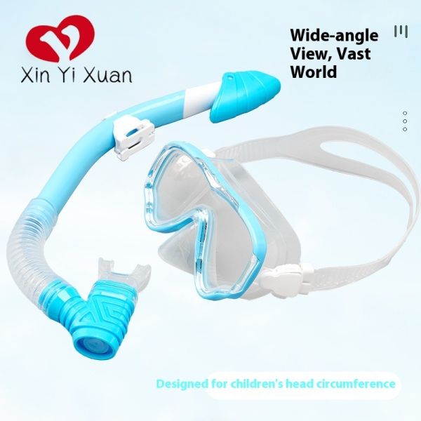 Kids Fully Dry Snorkel Mask Set with Breathing Tube, Silicone Anti-Fog Children Diving & Swimming Goggles, New Design