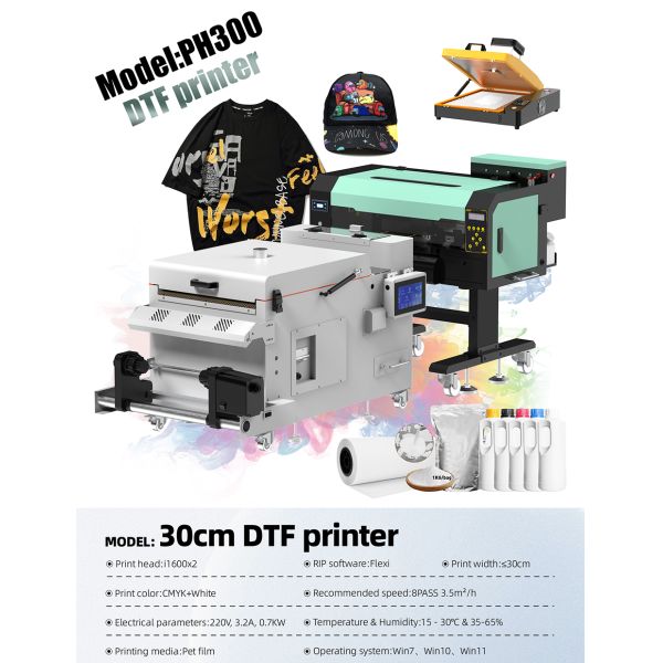 Ingani 12inch 30Cm Dual I1600 Print Head Dtf Powder Shaker Dtf A3 t Shirt Printer and Powder Shaker