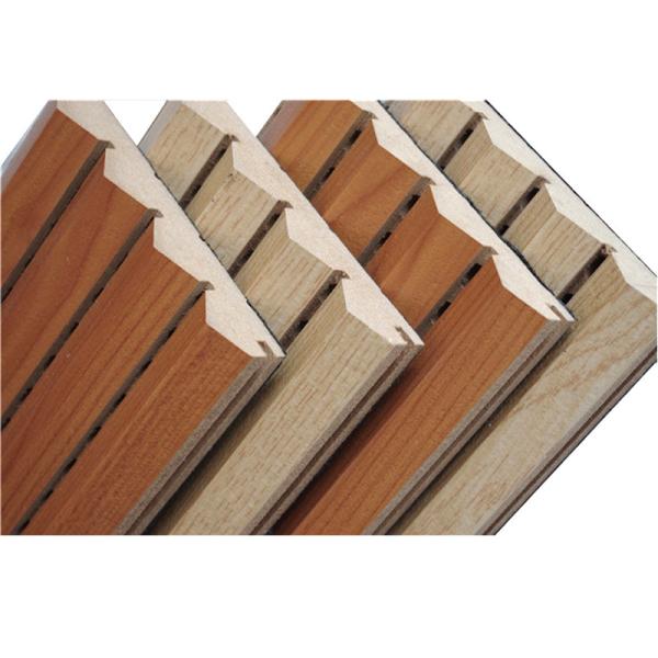 Wood Wall Paneling Wooden Grooved Acoustic Panel MGO Fireproof Veneer Surface Gymnasium