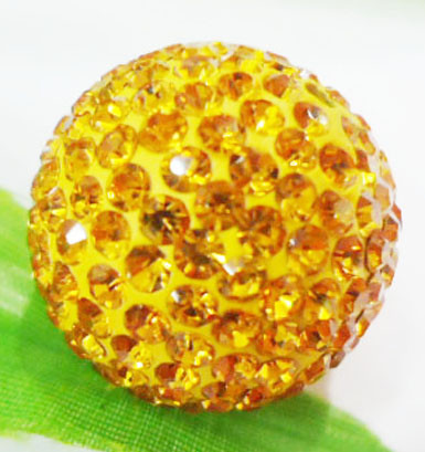 OEM Colorful Fancy Clay Shamballa Bead / Crystal Pave Beads Jewelry