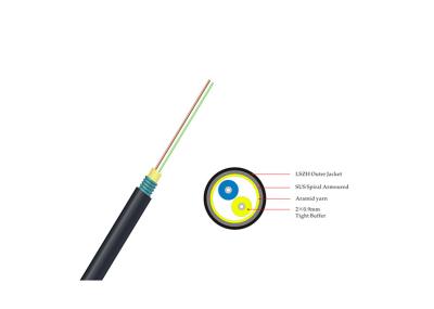 Inside / Outdoor Fiber Optic Cable 4.8mm 5.0mm 2 Cores With PVC LSZH TPU PE Jacket