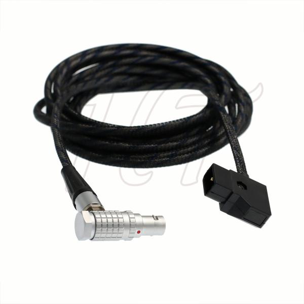 Braided RED Epic Scarlet Camera Cable D-Tap Power Cable to Right Angle Lemo 6 Pin
