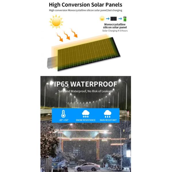 Экологически чистые солнечные светодиодные уличные фонари высокоэнергетические 200W 34000lm LiFePO4 батарея
