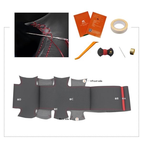 DIY Hand Sewing Mewant Steering Wheel Wrap for Nissan Skyline ECR33 R33 GTR 1995-1998