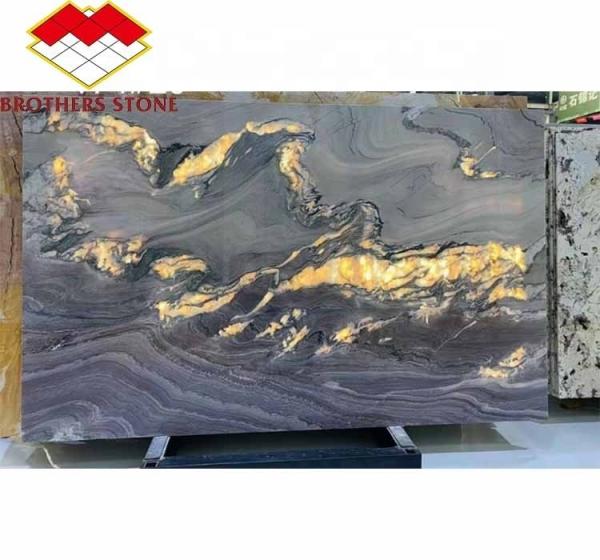 Polished Purple Marble Stone Big Slab Dining Table Top for Modern Bedroom Hall Design