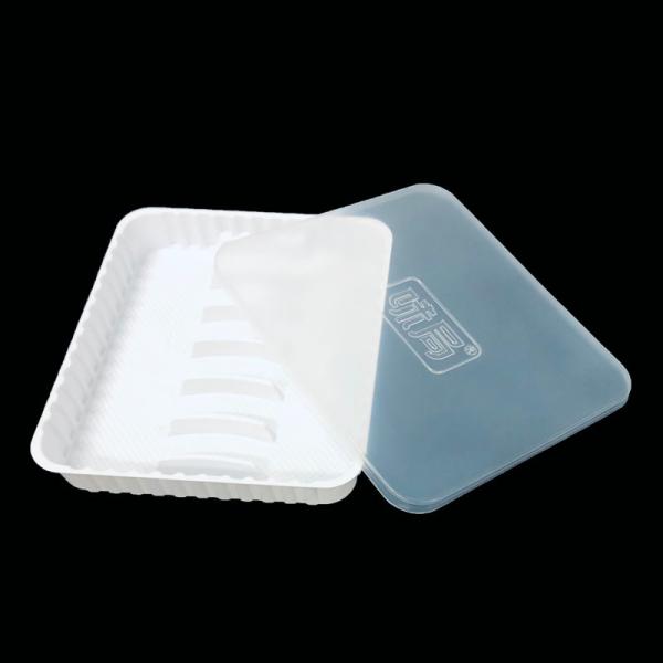 Customizable Food Safe PP Blister Pack 6-Compartment Sausage Tray with Semi Transparent Lid