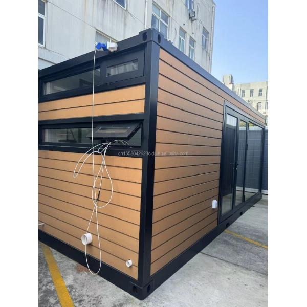 Container en bois extérieur maison de luxe jardin maison minuscule avec 2-3 chambres pour les familles et les hôtels fenêtres en alliage d'aluminium