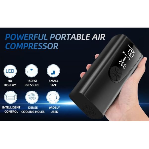 Smart Digital Tire Pump With Auto Shut-Off 6000mAh Air Compressor Tyre Inflator