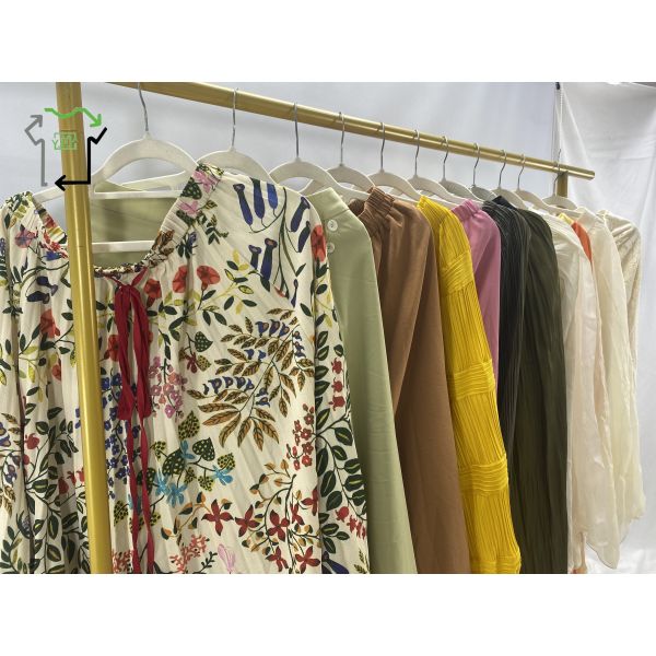 Grade A Comfortable Lady Used Clothes Silk Long Dress Winter Mixed Colors For Women