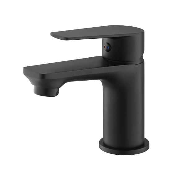 Matte Black Bathroom Sink Faucet Single Lever Polished Hot And Cold Wash Basin Taps