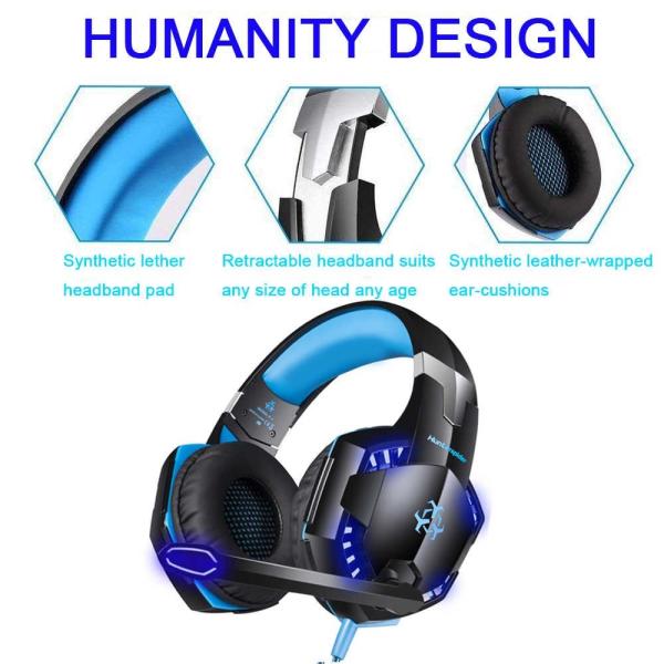 Hunterspider V2 3.5mm Gaming Headset with Mic Stereo USB LED Headphones for PS4 XBOX One PC Laptop Mac