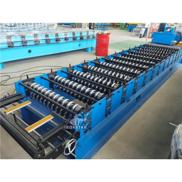 “Power Saving Automatic 836mm PPGI Corrugated Roof Roll Forming Machine Metal Wave Roof Sheet Making Machine PLC Control Power Saving 836mm Corrugated Roof Roll Forming Machine For PPGI Color Steel ”