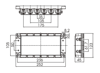 BANL-B6 In-Line 6 Way Position Circuit Fuse Holder Clear Plastic Case Power Distribution Car Automotive ANL Fuse Blocks
