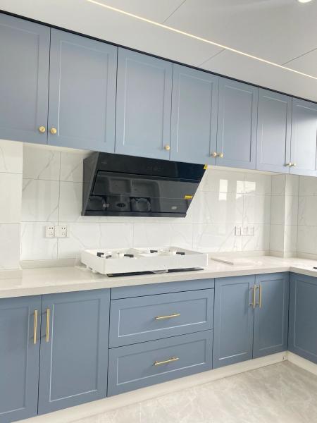 Direct Manufacturer Ready Made Finished Aluminum Glass Door Kitchen Cabinet