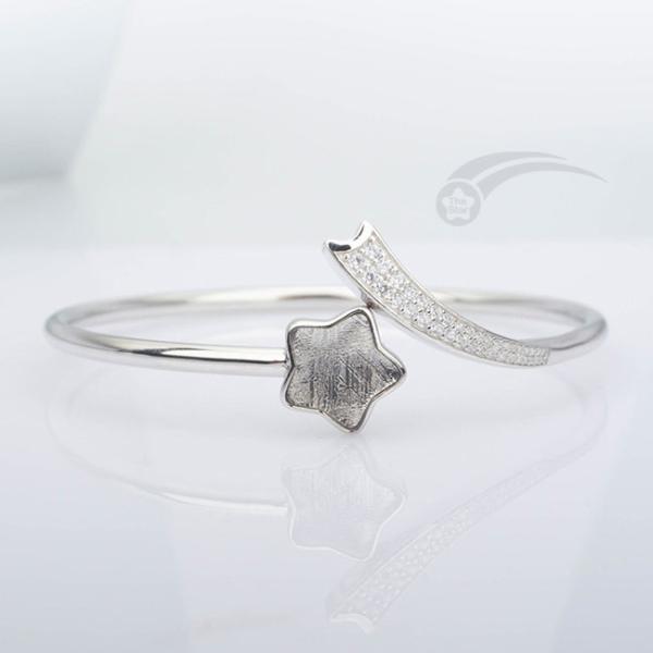 Stylish 925 Sterling Silver Meteorite Bracelet Female Shooting Star Bangle 12 Mm