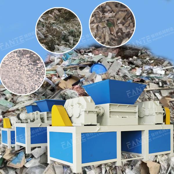 Continuous Operation Dual Shaft Industrial Shredder for Plastic Film Pp Pe Bottles Rubber Tires With Safety Grating