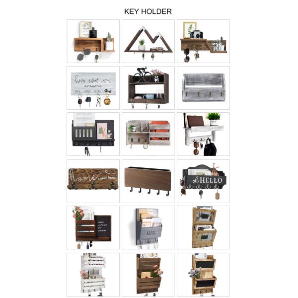 Customized Logo Wooden Key Holder Entryway Organizer for Personalized Home Storage