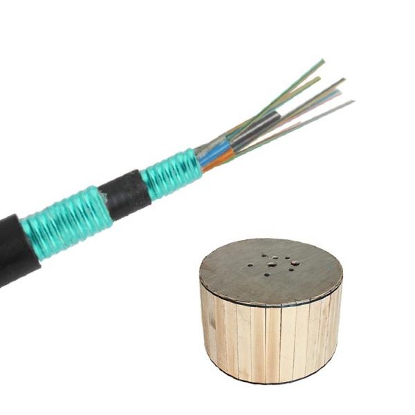 Custom Length 144 Cores Armored Fiber Optic Cable GYTS53 Direct Buried Fiber Cable