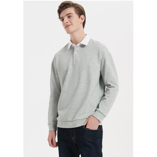 OEM Unisex 100% Cotton Long Sleeve Sweatshirts Loose Turn Down Collar Hoodie