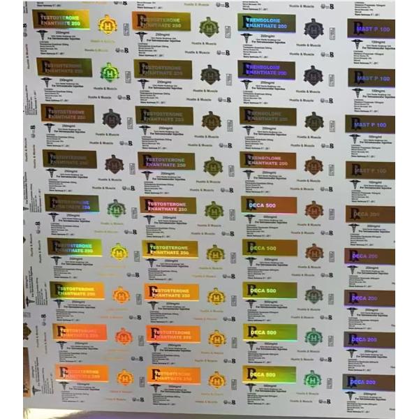 Deca 250 With Gold Logo  Waterproof Labels Glass Bottle Labels