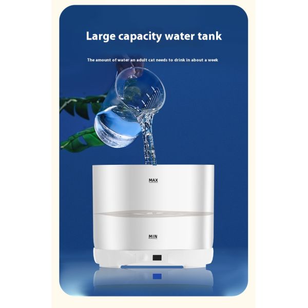 Automatic Wireless Charging Waterproof IPX5 Lightweight 0.8kg Cat Dog Drinking Bowl Eco-Friendly Solid Pattern Plastic Battery