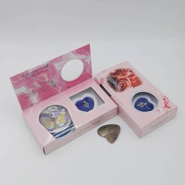 Russian Versions Color Box  Love Pearl Necklace Gift Box With Fashion Cage Pendant for Birthday or Holiday Gift