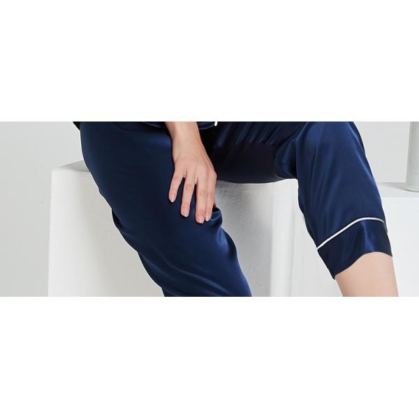 Luxury Sleep Wear Long Sleeve Silk Pajama Set Women Pajamas Silk Two Pieces