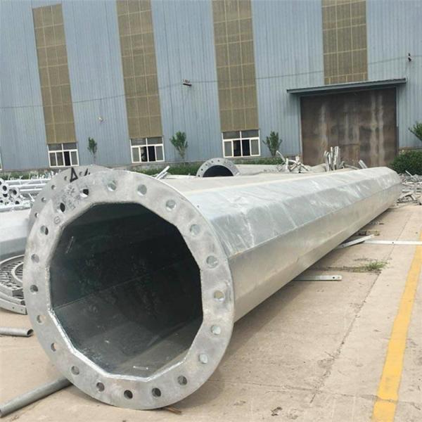 High Voltage 10kV-500kV Flange Type Electric Power Transmission Lines Monopole Tower