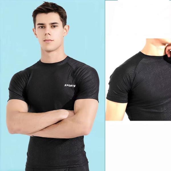 Мужчины Sharkskin нося солнцезащитный крем заплыва 2 людей боксера купальников части двухкусочный