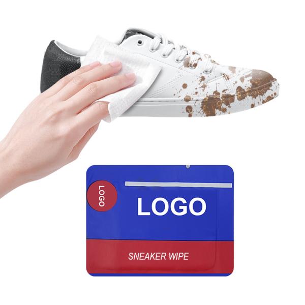 Tênis portátil descartável personalizado lenços rápidos para limpeza de sapatos 30 unidades