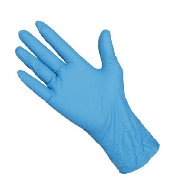 Medium Size Blue Full Fingered Disposable Exam Gloves