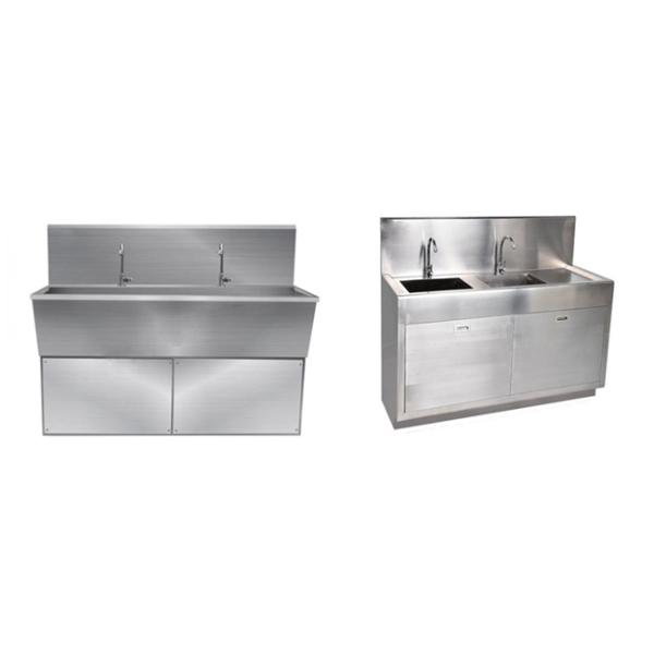 Умывание рук Хирургический скраб раковина из нержавеющей стали для больничного использования