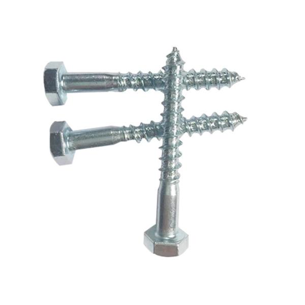 Zinc Plated Carbon Steel Hex Head Wood Screw For General Industry With DIN571 Standard