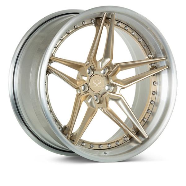 20 Inch Gloss Gold Painted 2 Pieces Wheel For Porsche 718 For Luxury Car