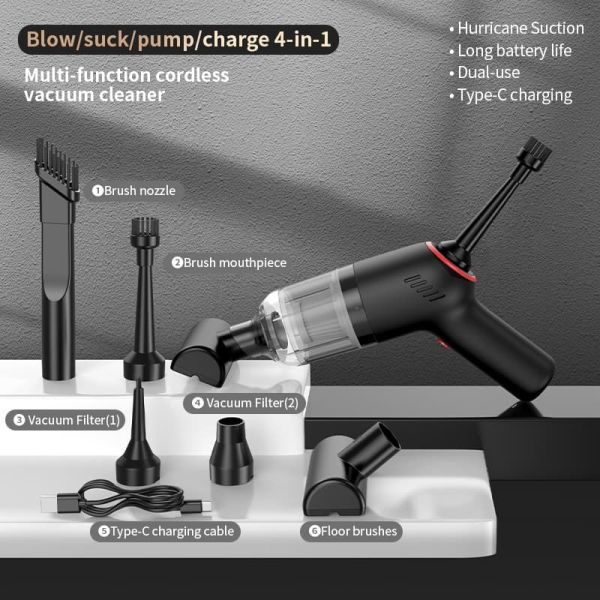 Compact 6500Pa Wireless Handheld Vacuum Cleaner For Car
