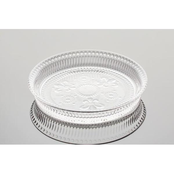 Round 300ml Unique Dinnerware Sets 7 Inch Pressed Vintage Glass Dinner Plates